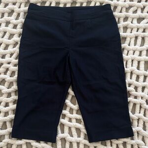 Chico's Navy Blue Elegant Black Cropped Pants Medium/8Petite NWOT